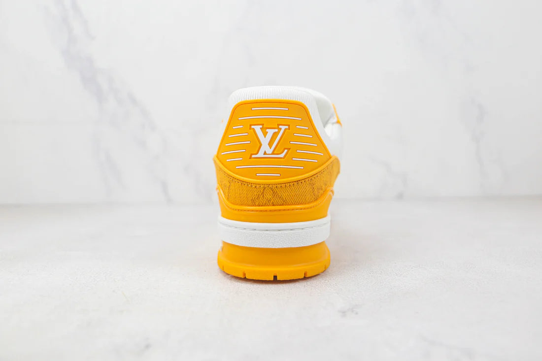 Louis Vuitton Trainer Yellow Monogram Denim White