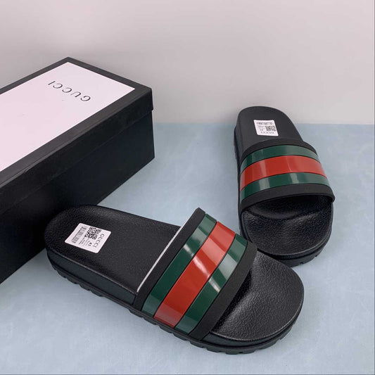 Chinelo Gucci - Preto, Verde e Vermelho